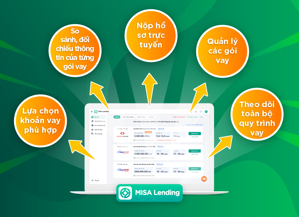 Vay vốn online MISA Lending: Với MISA Lending, bạn hoàn toàn có thể vay vốn một cách nhanh chóng, dễ dàng và an toàn thông qua các thiết bị kết nối Internet. Với các gói vay đa dạng và lãi suất cạnh tranh, chúng tôi sẽ giúp bạn giải quyết các vấn đề tài chính một cách dễ dàng và thuận tiện nhất.