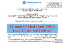 tờ khai thuế thu nhập cá nhân mới nhất