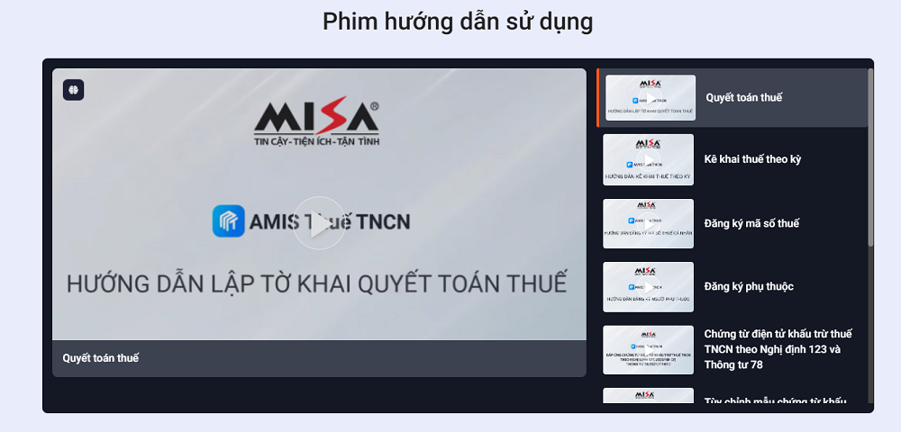 hướng dẫn sử dụng phần mềm AMIS Thuế TNCN