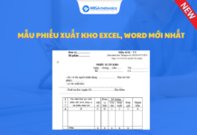 mẫu phiếu xuất kho excel