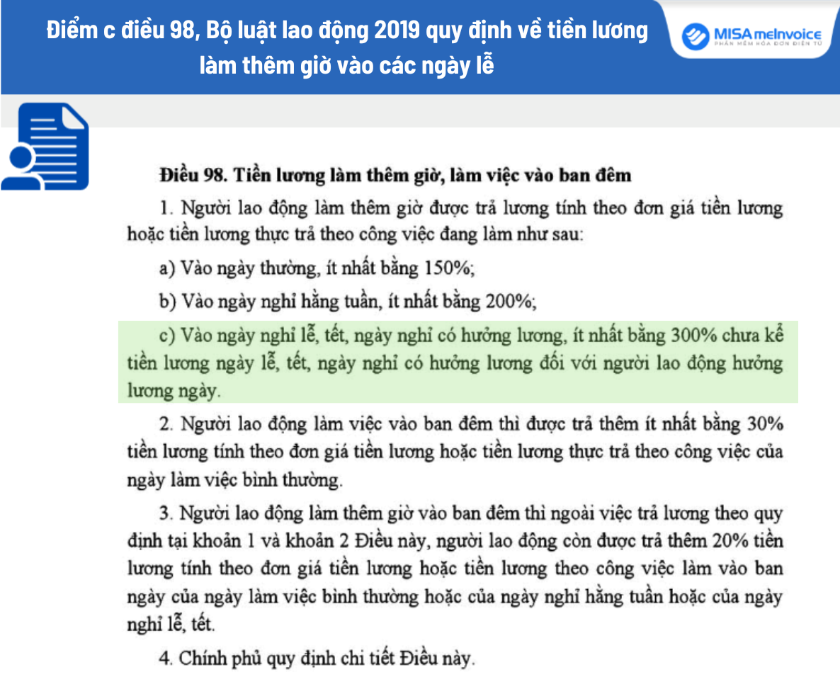 tính công lương đi làm ngày lễ tết