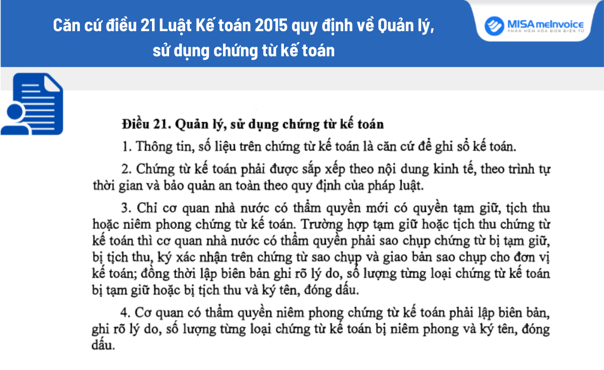 sử dụng chứng từ kế toán