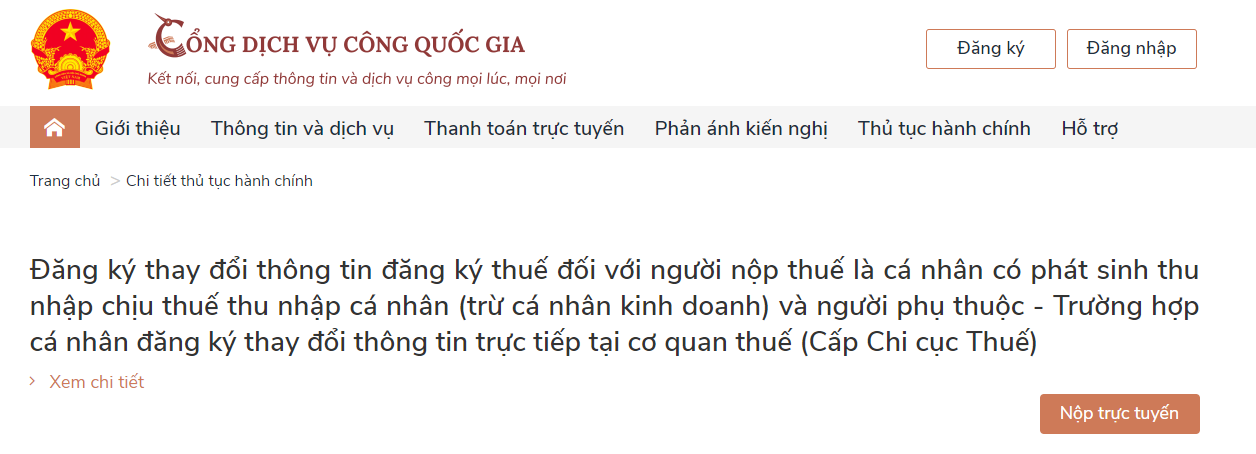 Cổng dịch vụ công quốc gia