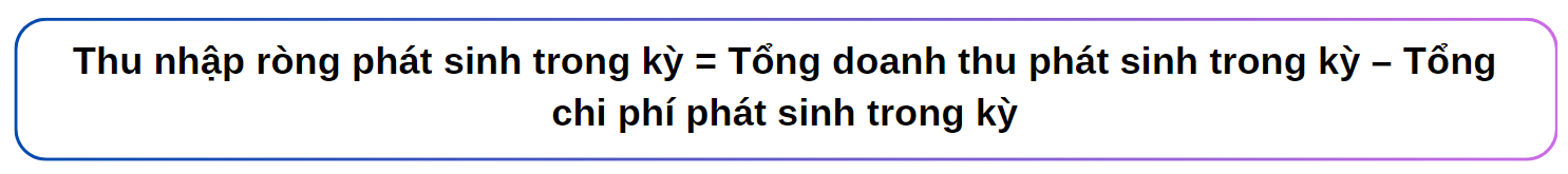 công thức tính thu nhập ròng