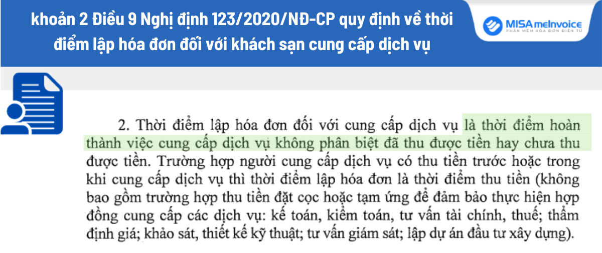 thời điểm lập hóa đơn