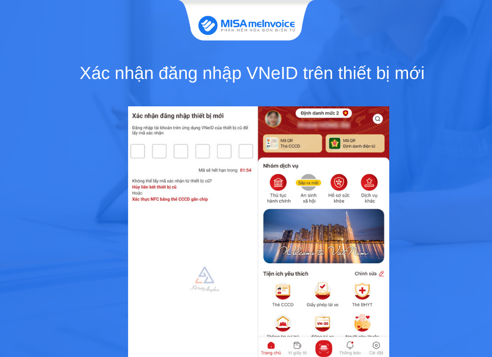 xác nhận đăng nhập vneid trên thiết bị mới