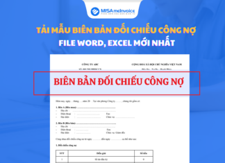 biên bản đối chiếu công nợ