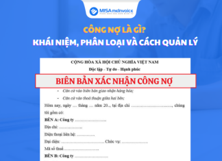 biên bản xác nhận công nợ