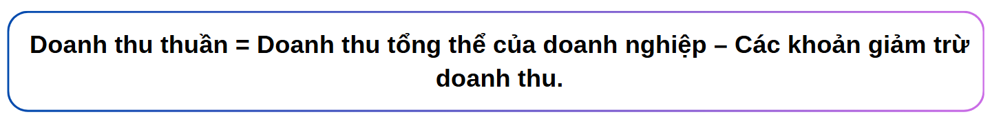 công thức tính doanh thu thuần