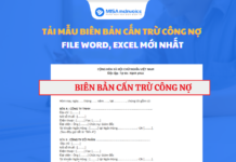 mẫu biên bản cấn trừ công nợ