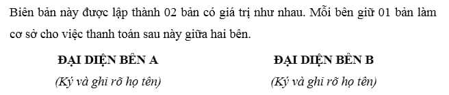 biên bản xác nhận công nợ doanh nghiệp