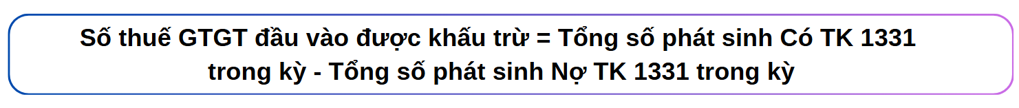 số thuế GTGT đầu vào được khấu trừ