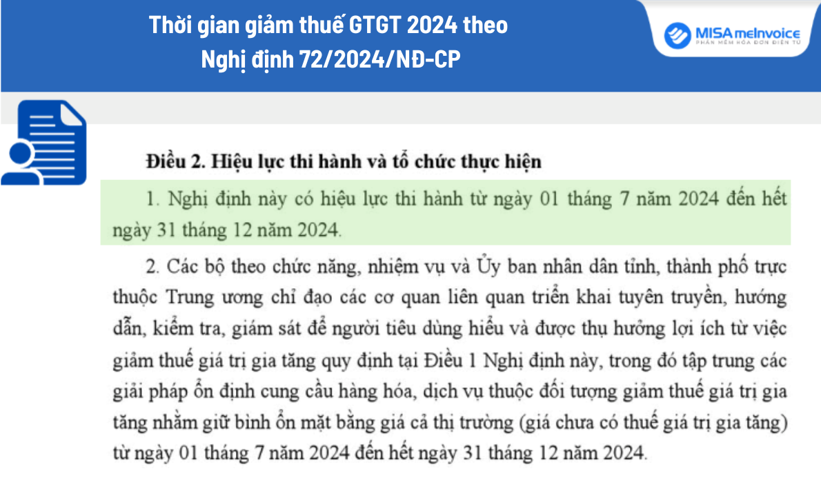 thời gian giảm thuế GTGT 2024