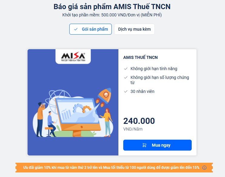 báo giá chứng từ khấu trừ thuế thu nhập cá nhân điện tử