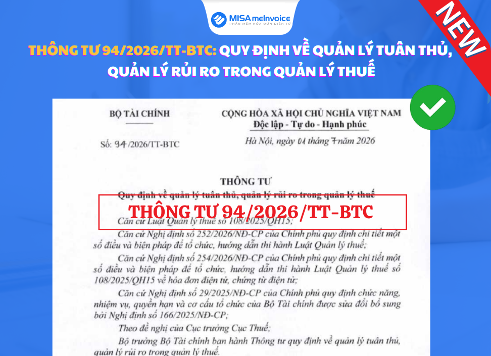 Thông tư 94/2026/TT-BTC: Quy định về quản lý tuân thủ, quản lý rủi ro trong quản lý thuế thông tư 94/2026/TT-BTC